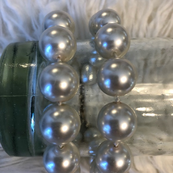 (L),Vintage, Old money, academia Dbl Jumbo Pearl beaded adj statement Bracelet! - Picture 3 of 5